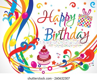abstract colorful artistic birthday vector illustration