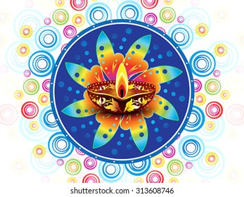 abstract colorful artistic diwali  background vector illustration