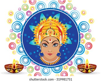 abstract colorful artistic durga background vector illustration