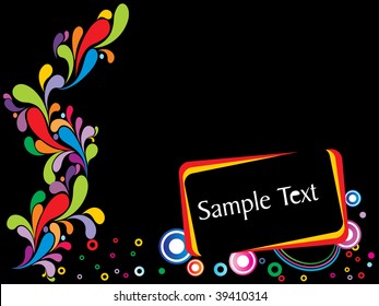 abstract colorful artistic pattern with black background