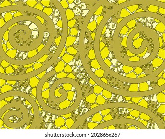 Abstract colorful artistic pattern with curls