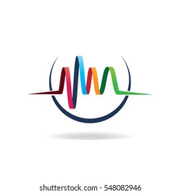 Abstract Colorful Audio Wave  Logo Sign Symbol Icon