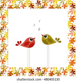 Abstract colorful autumn card. Autumn theme. Vector