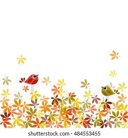 Abstract colorful autumn card. Autumn theme. Vector