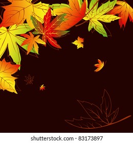 Abstract colorful autumn leaves background