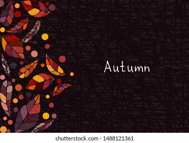 Abstract colorful autumn leaves vector background for decoration on autumn festival.