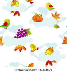 Abstract colorful autumn seamless pattern