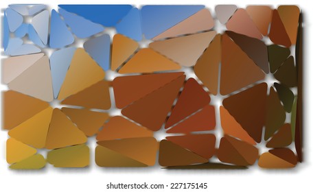 Abstract colorful autumn vector background of the set of triangles