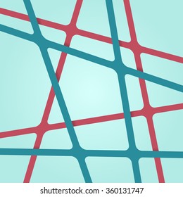 Abstract colorful backdrop. Abstract colorful overlapping lines. Abstract art colorful backdrop. Intersecting abstract colorful tapes. Colorful stripes. Abstract colorful wallpaper for design.