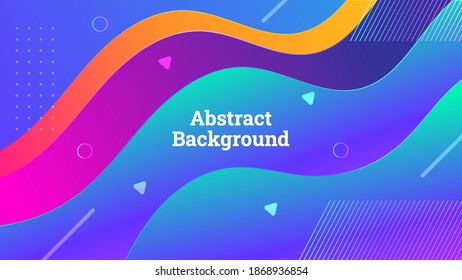 Abstract colorful background for 2021 presentation. Minimal wavy trendy color shape. Vector Illustration.