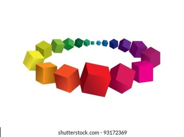 Abstract colorful background with 3d element