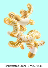 Abstrakter farbiger Hintergrund mit geometrischen 3D-Elementen