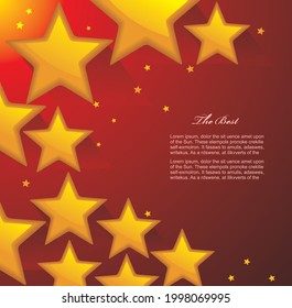 Abstract Colorful Background with 3d glass stars. Vector.