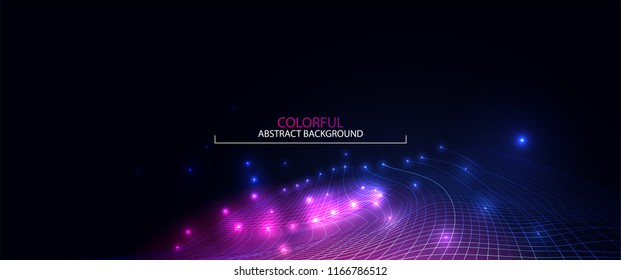 Abstract colorful background. 3d grid. Vector