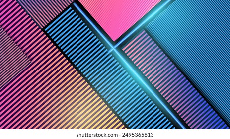 Abstract colorful background with 3d overlap lights