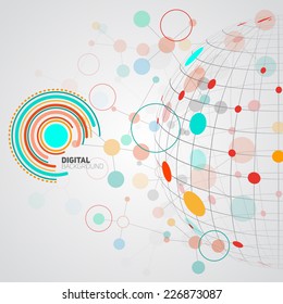 Abstract colorful background. 3d sphere