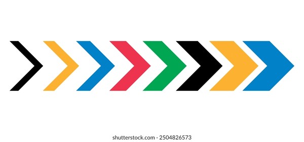 Abstract colorful background with arrows. Red, Green, Black, Yellow and Blue colors lines.