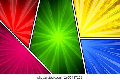 Abstract colorful background art template comic page. vector illustration.