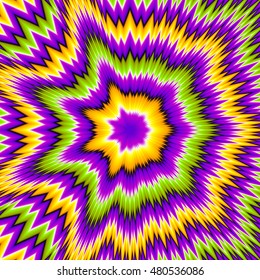 Abstract colorful background with asymmetric pattern (optical expansion illusion)