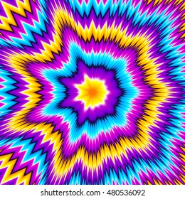 Abstract colorful background with asymmetric pattern (motion illusion)