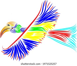 abstract colorful background with bird