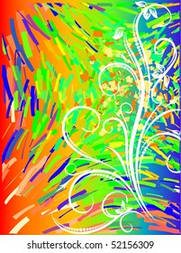 Abstract colorful background with branch. Vector. (EPS10)