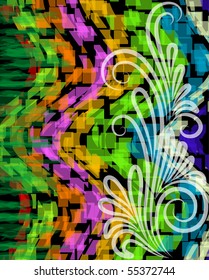 Abstract colorful background with branch. Vector