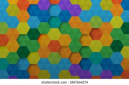 Abstract colorful background. Bright Colored Hexagonal Honeycomb Abstract Background - Vector EPS10

