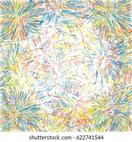 Abstract colorful background. Bright splashes. Yellow, red, blue colors. Vector illustration flat design. Isolated on white background.