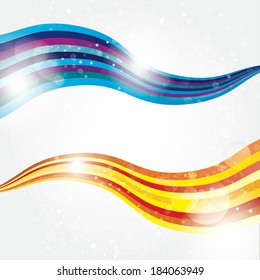 Abstract colorful background with bright waves. Vector illustration