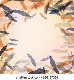 Abstract colorful background with brown and blue leaves