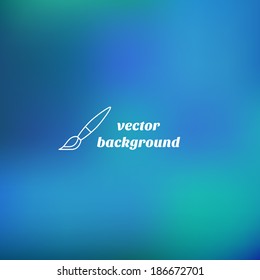 Abstract colorful background with brush icon. Vector.