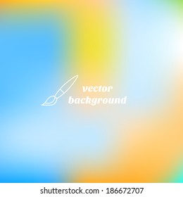 Abstract colorful background with brush icon. Vector.