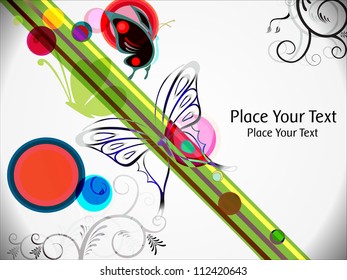 abstract colorful background with butterflies