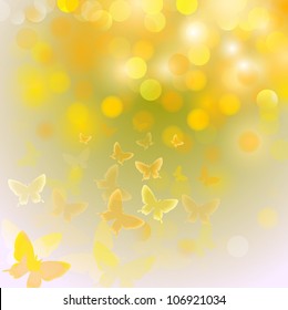 Abstract colorful background with butterflies. A vector.
