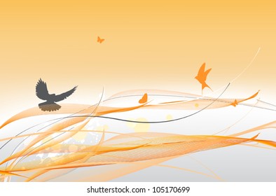 abstract colorful background with butterfly