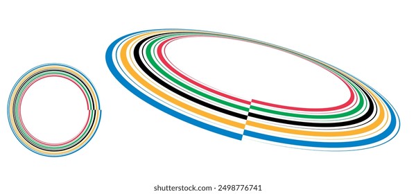 Abstractas fondo colorido en círculo. Líneas de espiral de colores rojo, verde, negro, amarillo y azul.