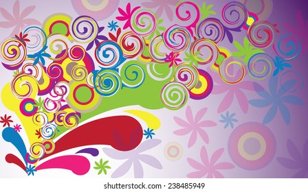 Abstract colorful background with circles