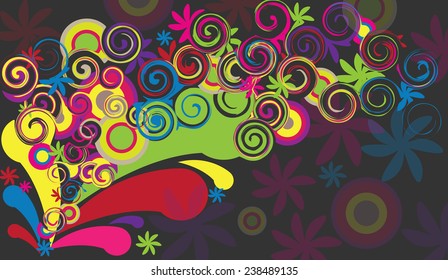 Abstract colorful background with circles