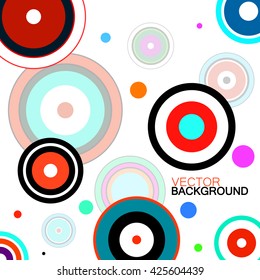 Abstract colorful background with circles, geometric shapes, vector illustration, eps 10