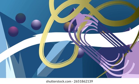 abstrakter bunter Hintergrund mit Kreisen und Linien in violetten und blauen Farben