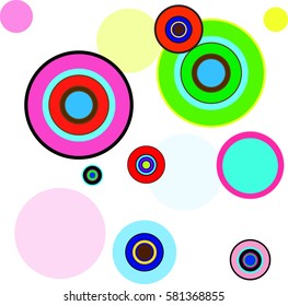 Abstract  colorful background with circles. nice circles on white background