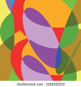 abstract colorful background with circles, ovals. Bright fashionable print. Decor.