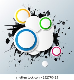 Abstract colorful background with circles. Vector illustration.