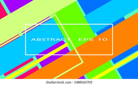 abstract colorful background with color rectangle layers. retro flat background