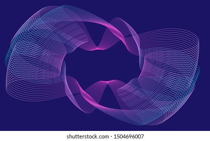 Abstract Colorful  background,  composition with dynamic linear waves, trendy gradients. in flat minimalistic style.  design layout  for minimal banner, logo, social post - vector illustration
