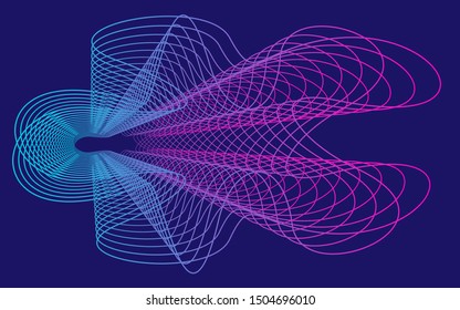 Abstract Colorful  background,  composition with dynamic linear waves, trendy gradients. in flat minimalistic style.  design layout  for minimal banner, logo, social post - vector illustration
