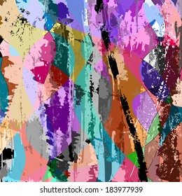 abstract colorful background composition, with strokes, splashes and waves