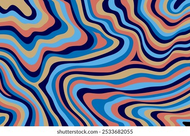 Abstract colorful background consists of colotful wavy lines.