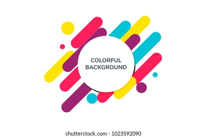 Abstract colorful background with copy space in circle